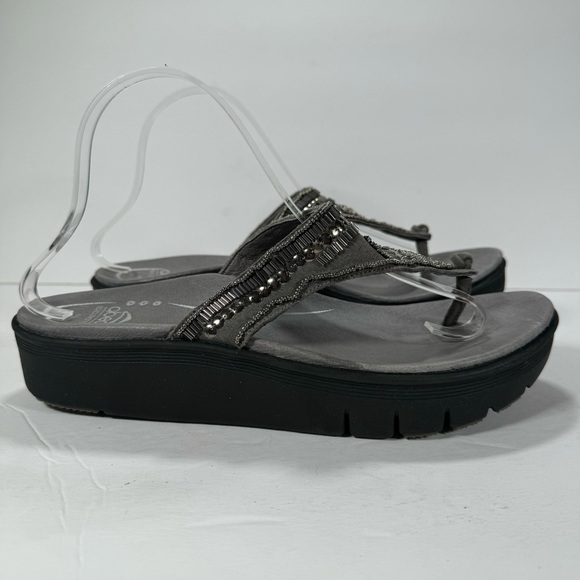 Abeo B.I.O. System Mystic Wedge Beaded Comfort Sandals Pewter Women’s Size 11 - Picture 5 of 11